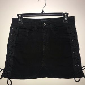 Black Laced-Up Skirt